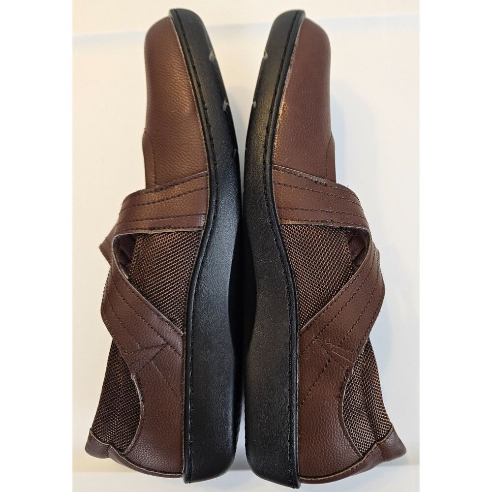 Oviaric Womens Brown Leather Mary Jane Shoes US 8.5 Comfort Sole Adj Strap - Picture 8 of 12